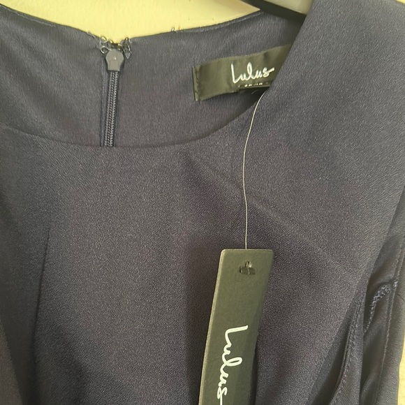 Lulu's Blue Sleeveless Sheath Midi Dress for Work - Picture 6 of 9